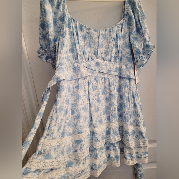 ARULA Light Blue Floral Mini Dress - Picture 5 of 11
